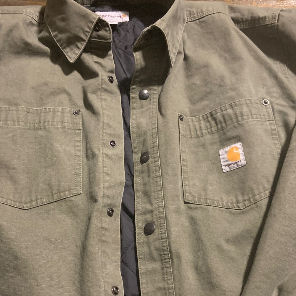 Carhartt Men's Olive Green Shirt Jacket